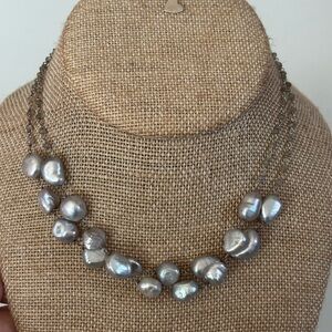 Amelia Rose silver rocks statement‎ necklace